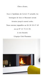 FERMETURE DES BOUTIQUES – COVID 19